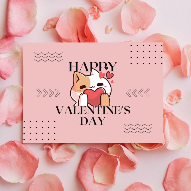 Adorable Cat Valentine's Day Postcard (Creator Uploaded)