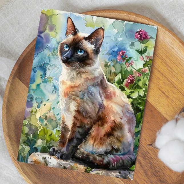 ADORABLE CAT WATERCOLOR ILLUSTRATION POSTCARD (Creator Uploaded)