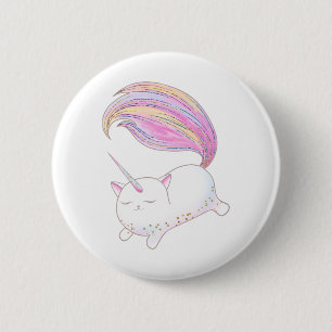 Adorable Caticorn 6 Cm Round Badge