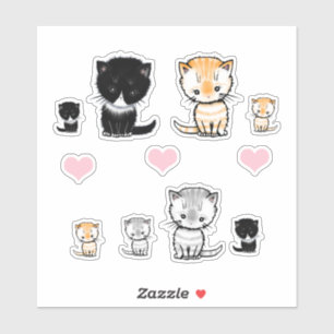 Adorable Cats Kittens Tuxedo, Orange Tabby, Grey