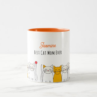 Adorable Cats Mug – Personalised Cat Mum Gift Idea