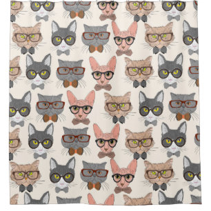 Adorable Cats Pattern Shower Curtain