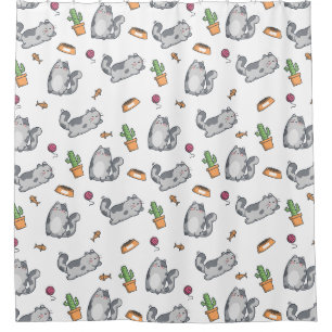 Adorable Cats Pattern Shower Curtain