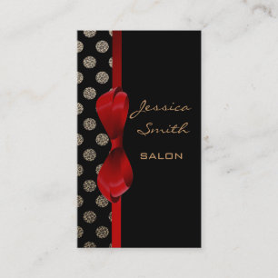 Adorable charming leopard print polka dots business card