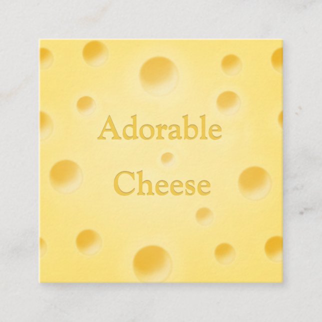 Adorable Cheese Charming Cheese Slice  Square Business Card (Front)