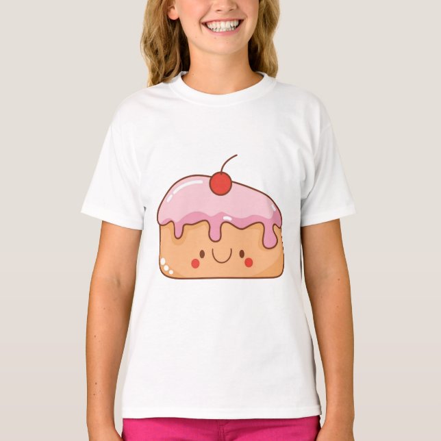 Adorable Cherry Cake Slice T-Shirt (Front)