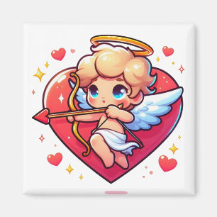 Adorable Cherub Cupid's Romantic Aim Magnet