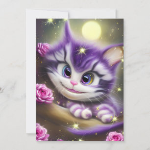 Adorable Cheshire Kitten Holiday Card