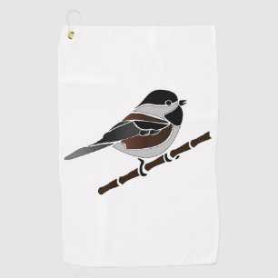 Adorable Chestnut Backed Chickadee Bird Golf Towel