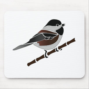 Adorable Chestnut Backed Chickadee Bird Mouse Pad