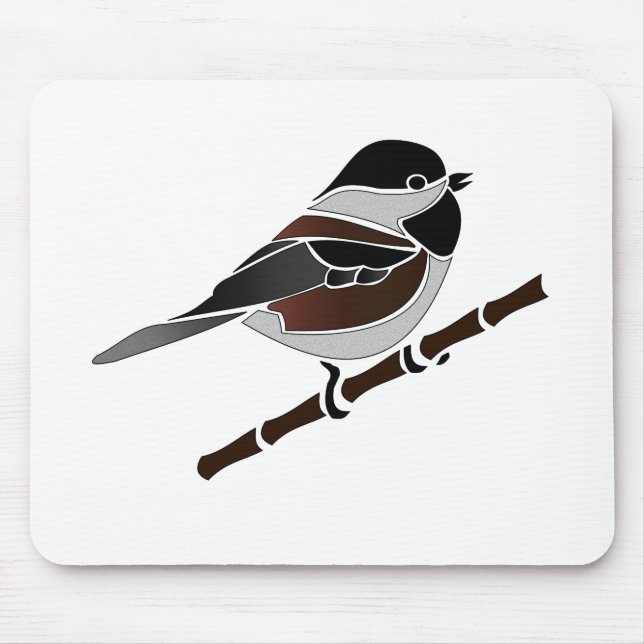 Adorable Chestnut Backed Chickadee Bird Mouse Pad (Front)