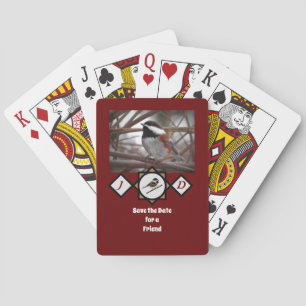 Adorable Chestnut Backed Chickadee Monogram Photo Playing Cards
