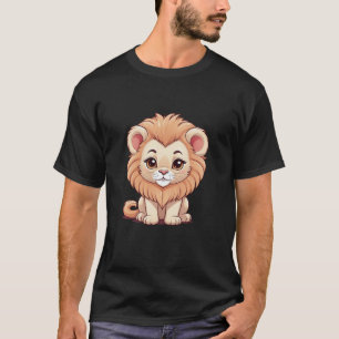 Adorable Chibi Lion Cute Anime Big-Eyed Lion T-Shirt