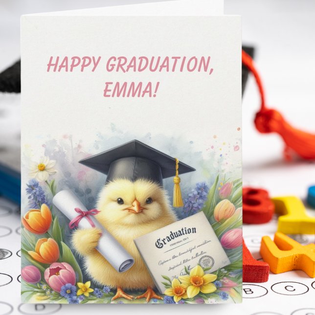 Adorable Chickadee Happy Graduation  Card (Creator Uploaded)