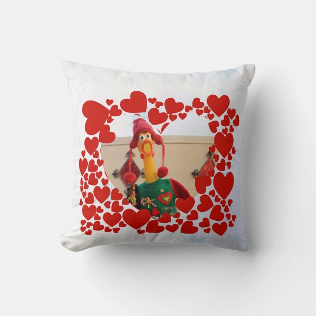 Adorable Chicken Christmas Pillow! Cushion (Front)