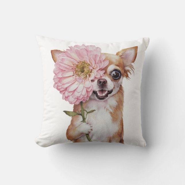  Adorable Chihuahua Watercolor Illustration  Cushion (Front)