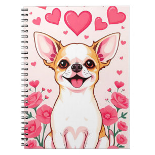 Adorable Chihuahua With Pink Hearts Notebook