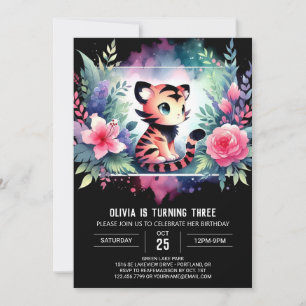 Adorable Children Tiger Birthday  Invitation