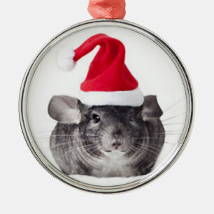 Adorable Chinchilla Santa Model Metal Tree Decoration