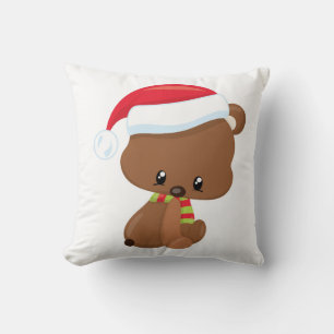 Adorable Christmas bear Christmas Pillow
