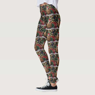 Adorable Christmas Capybara, Leggings
