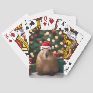 Adorable Christmas Capybara, Playing Cards