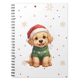 Adorable Christmas Dog - Festive Puppy Christmas Notebook