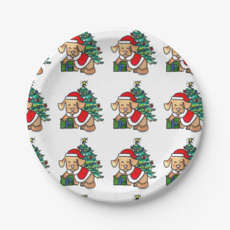 Adorable Christmas dog Plates