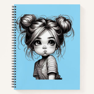 Adorable Christmas Girl with Pout - Cute Gift Idea Notebook