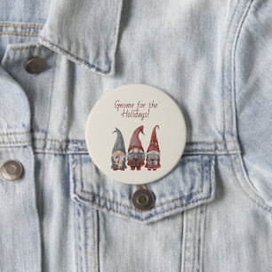 Adorable Christmas Gnomes with Holiday Cheer 7.5 Cm Round Badge