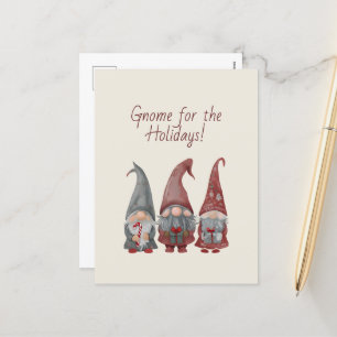 Adorable Christmas Gnomes with Holiday Cheer Card