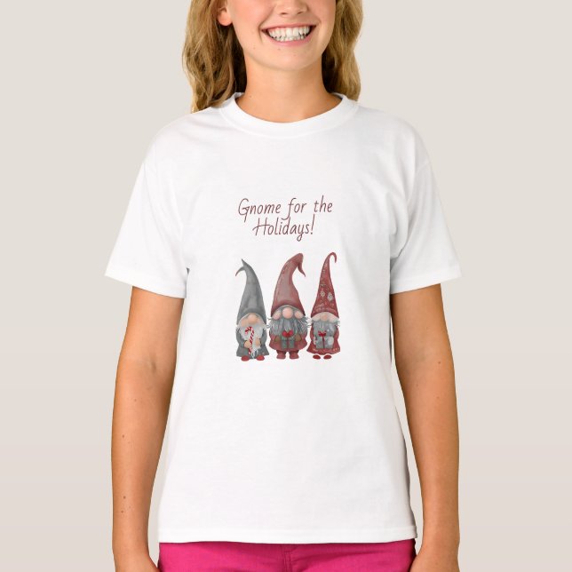 Adorable Christmas Gnomes with Holiday Cheer  T-Shirt (Front)