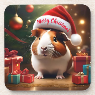 Adorable Christmas Guinea Pig, Coaster