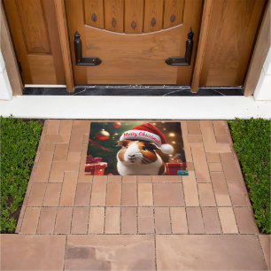 Adorable Christmas Guinea Pig, Doormat