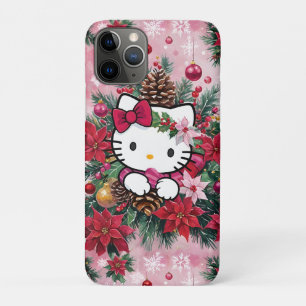 Adorable Christmas Kawaii Kitty In Pink Case-Mate iPhone Case