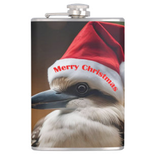 Adorable Christmas Kookaburra,  Hip Flask