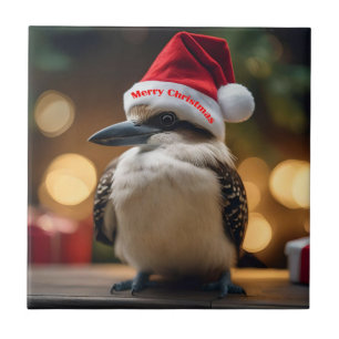 Adorable Christmas Kookaburra, Tile