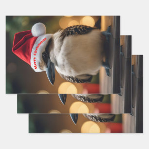 Adorable Christmas Kookaburra,  Wrapping Paper Sheet