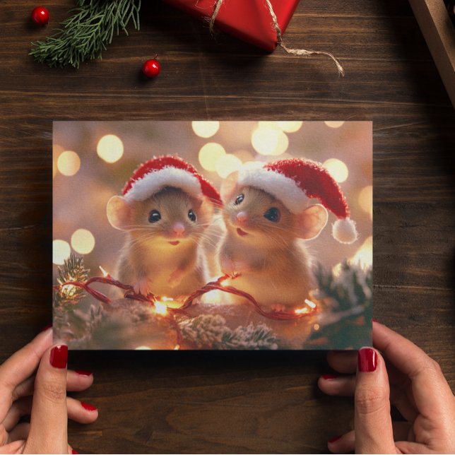 Adorable Christmas Mice  Postcard (Creator Uploaded)