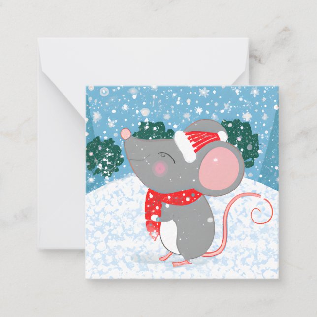 Adorable Christmas Mouse Card (Front)