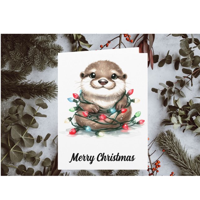 Adorable Christmas Otter Card (Creator Uploaded)