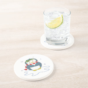 Adorable Christmas Penguin Coaster