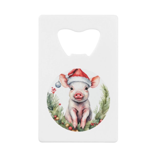 Adorable Christmas Piglet illustration featuring  (Front)