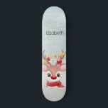 Adorable Christmas Reindeer   Skateboard<br><div class="desc">This image features cute reindeer. The perfect romantic gift idea. Click the Customise It button to change fonts,  move text around and further customise your design.</div>