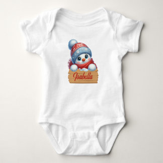 Adorable Christmas Snowman Baby Bodysuit