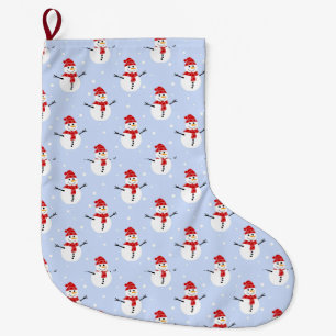 Adorable Christmas Snowman Patterns Festive Large Christmas Stocking