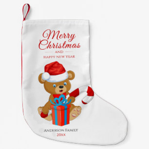 Adorable Christmas Teddy Personalized Christmas Small Christmas Stocking