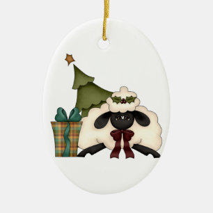 adorable christmas time sheep ceramic tree decoration
