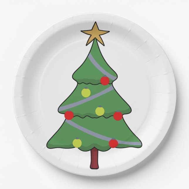 Adorable Christmas Tree Paper Plate (Front)