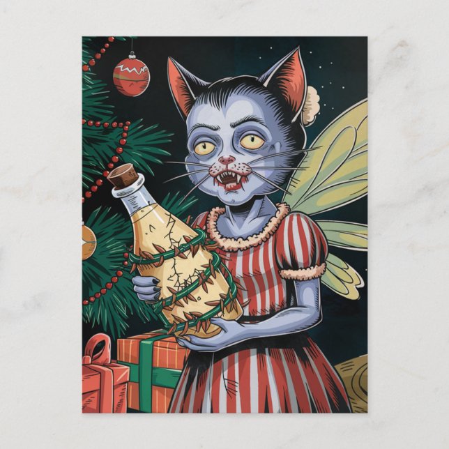 Adorable Christmas Vampire Fairy Postcard (Front)